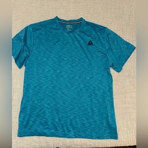Reebok Men’s Performance Heathered Crewneck Short Sleeve Tee SIZE 2XL Teal Blue